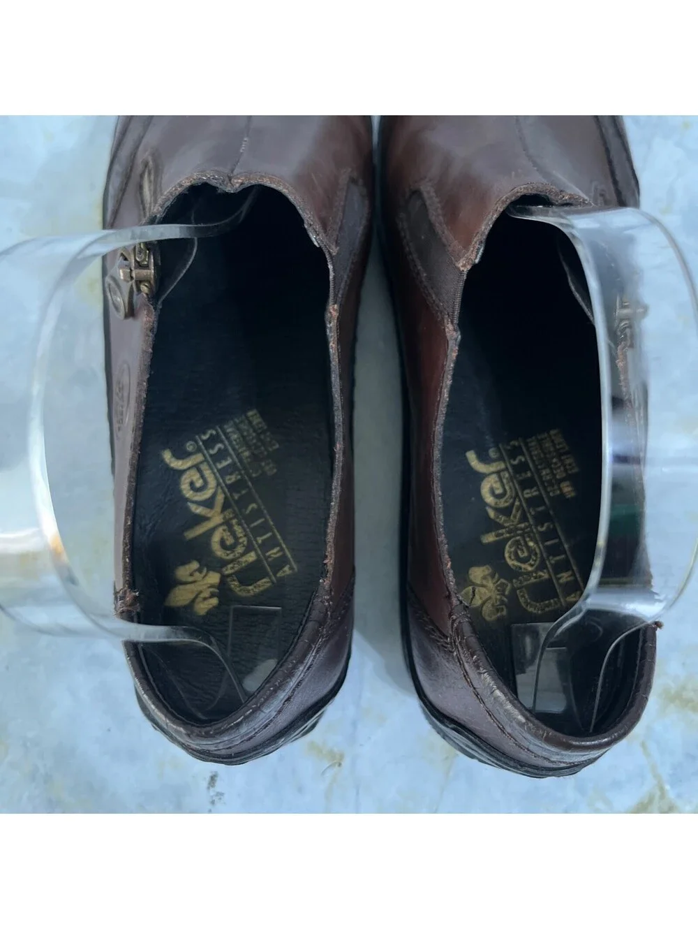 Rieker Celia 40 Women's Size 8.5 Shoes Brown Leather Zip Comfort Casual Loafers